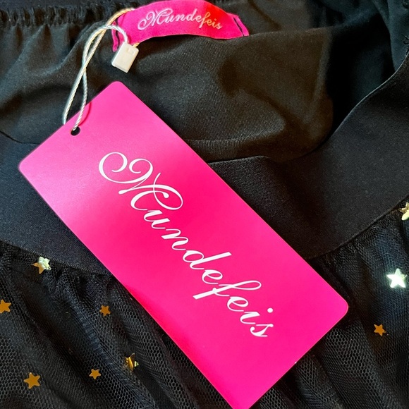 Celestial Glitter Black Mesh and Gold Women's Maxi Skirt NWT - Picture 4 of 4